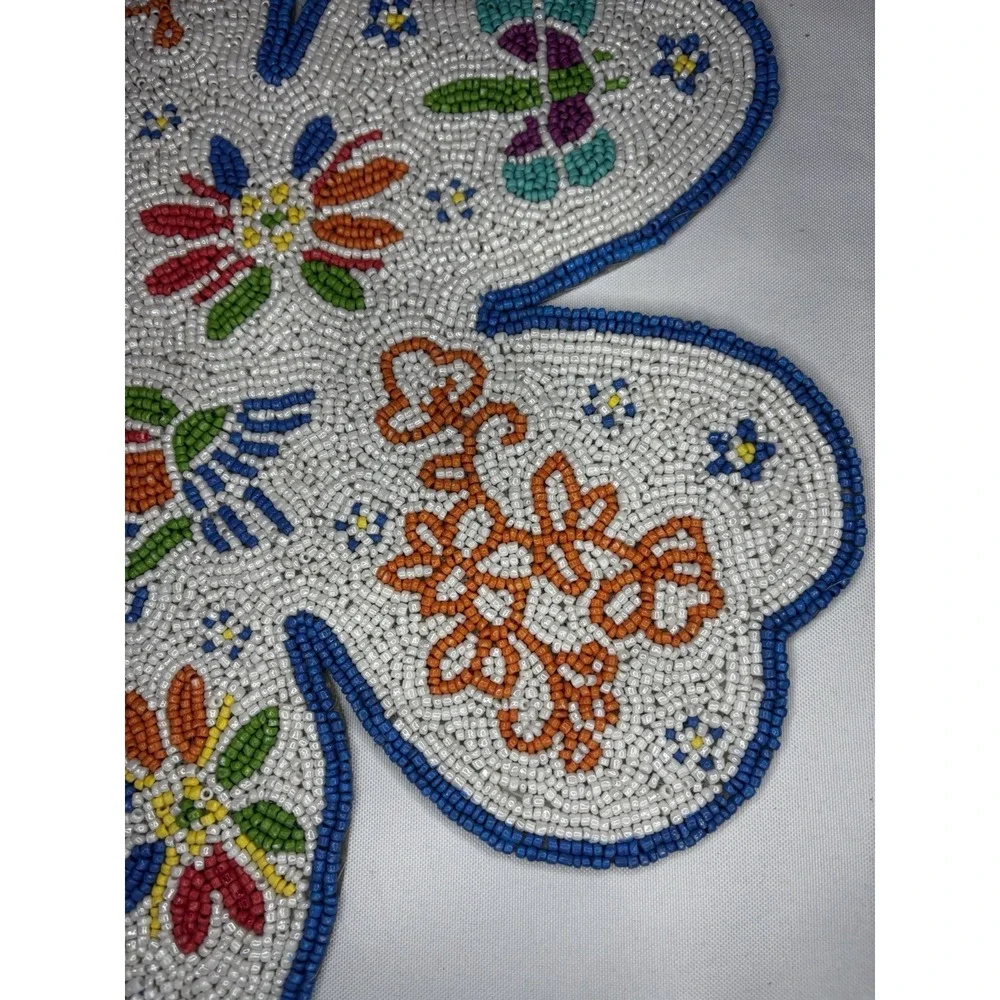 Temp-tation Seasonal Set Of 4 Hand Beaded Placemats Floral